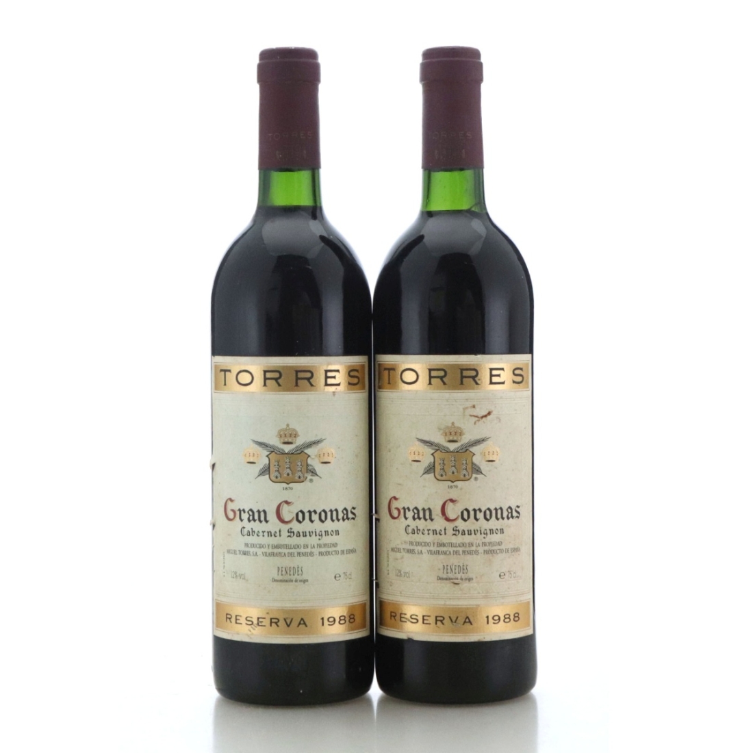 Image for Torres Gran Coronas Cabernet Sauvignon 1988 Gran Reserva x 2