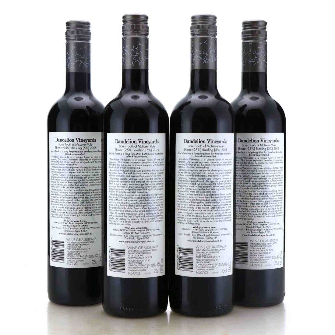 Image for Dandelion Vineyards Lion's Tooth of McLaren Vale 2015 x 4