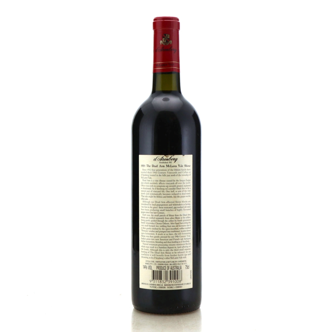Image for D'Arenberg Dead Arm Shiraz 1995