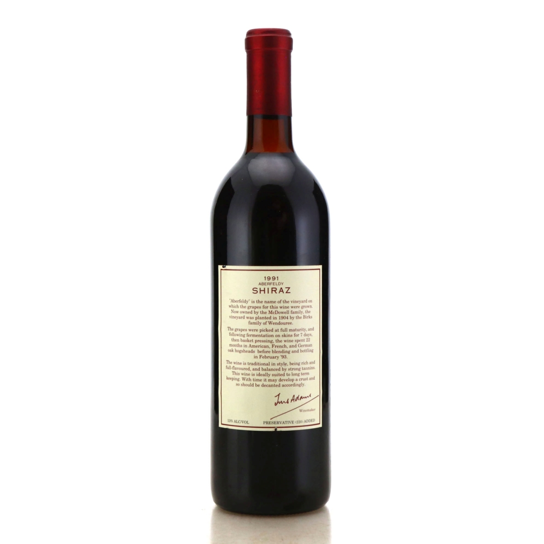 Image for Tim Adams The Aberfeldy Shiraz 1991