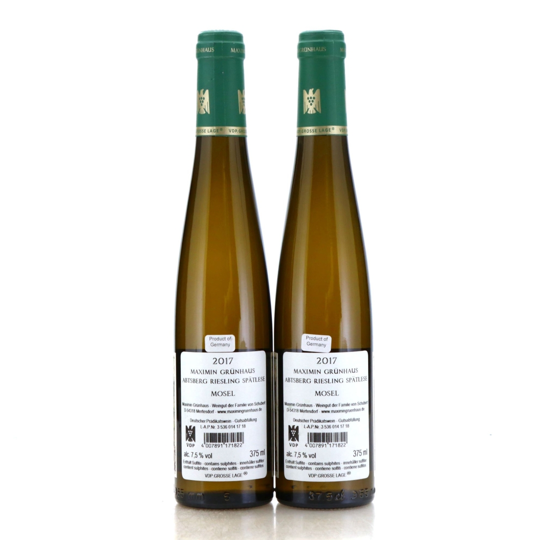 Image for Schubert Maximin Grünhäuser Abtsberg Riesling Spätlese 2017 x 2