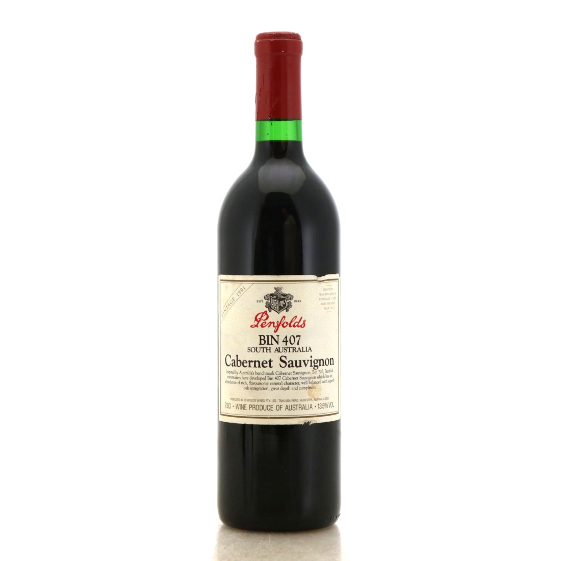 Image for Penfolds Bin 407 Cabernet Sauvignon 1991