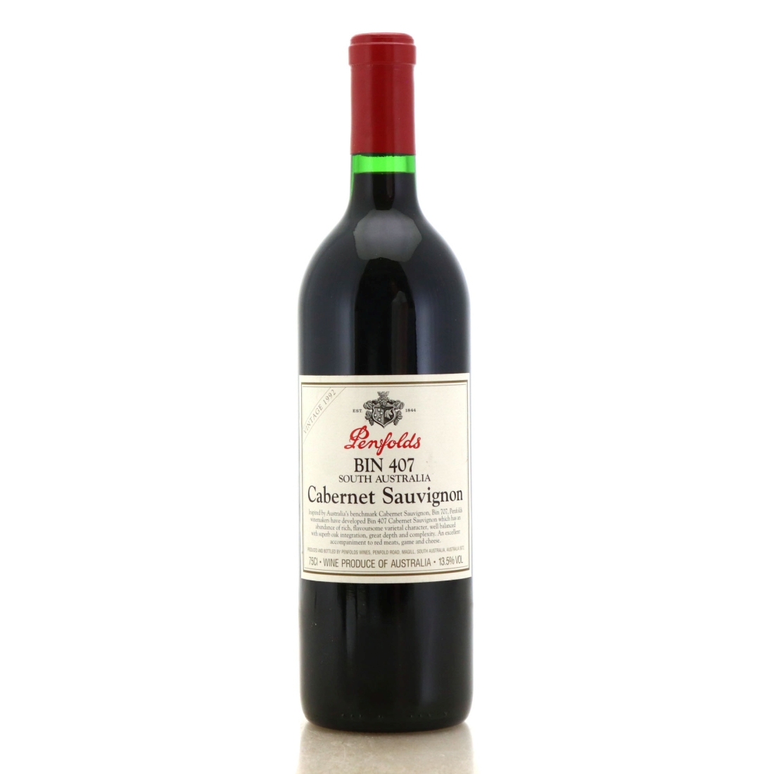Image for Penfolds Bin 407 Cabernet Sauvignon 1992