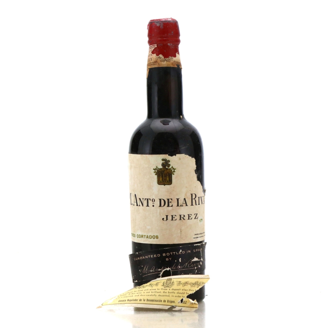 Image for M. Ant. de la Riva Tres Cortados Sherry circa 1940s / Half Bottle