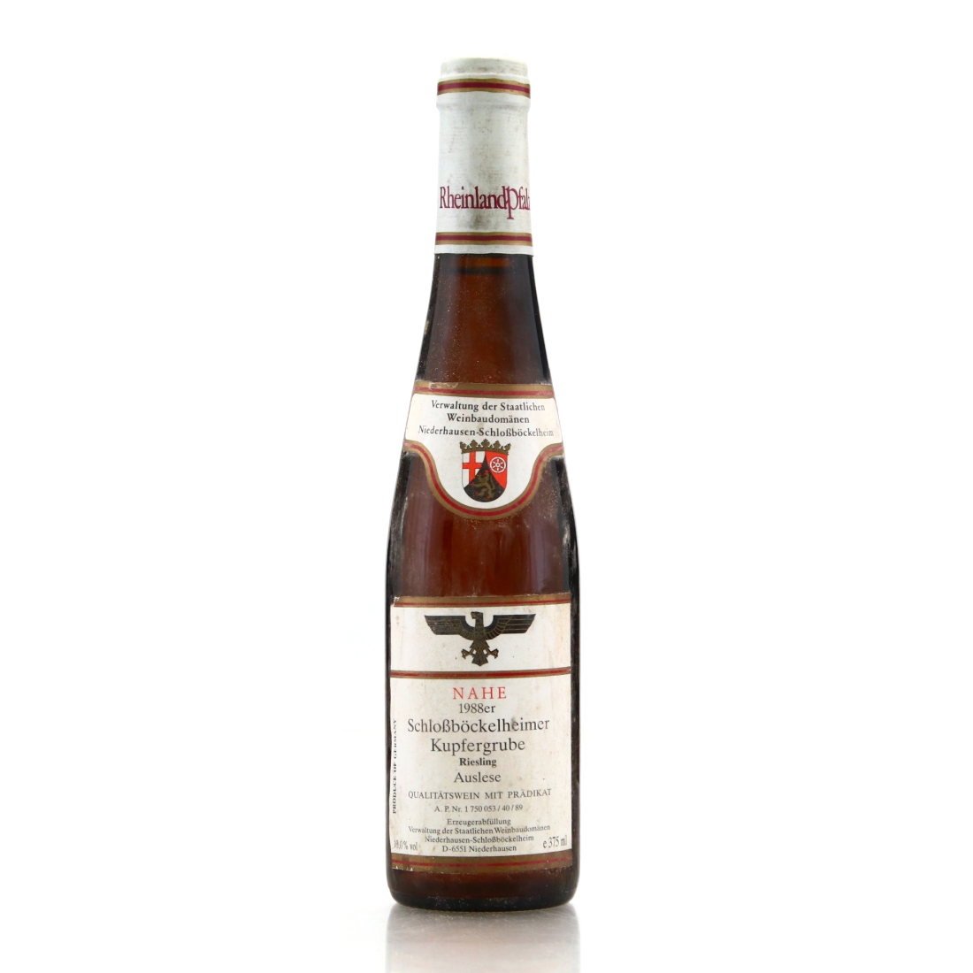 Weinbaudomanen Schlossbockelheimer Kupfergrube Riesling Auslese 1988 Nahe