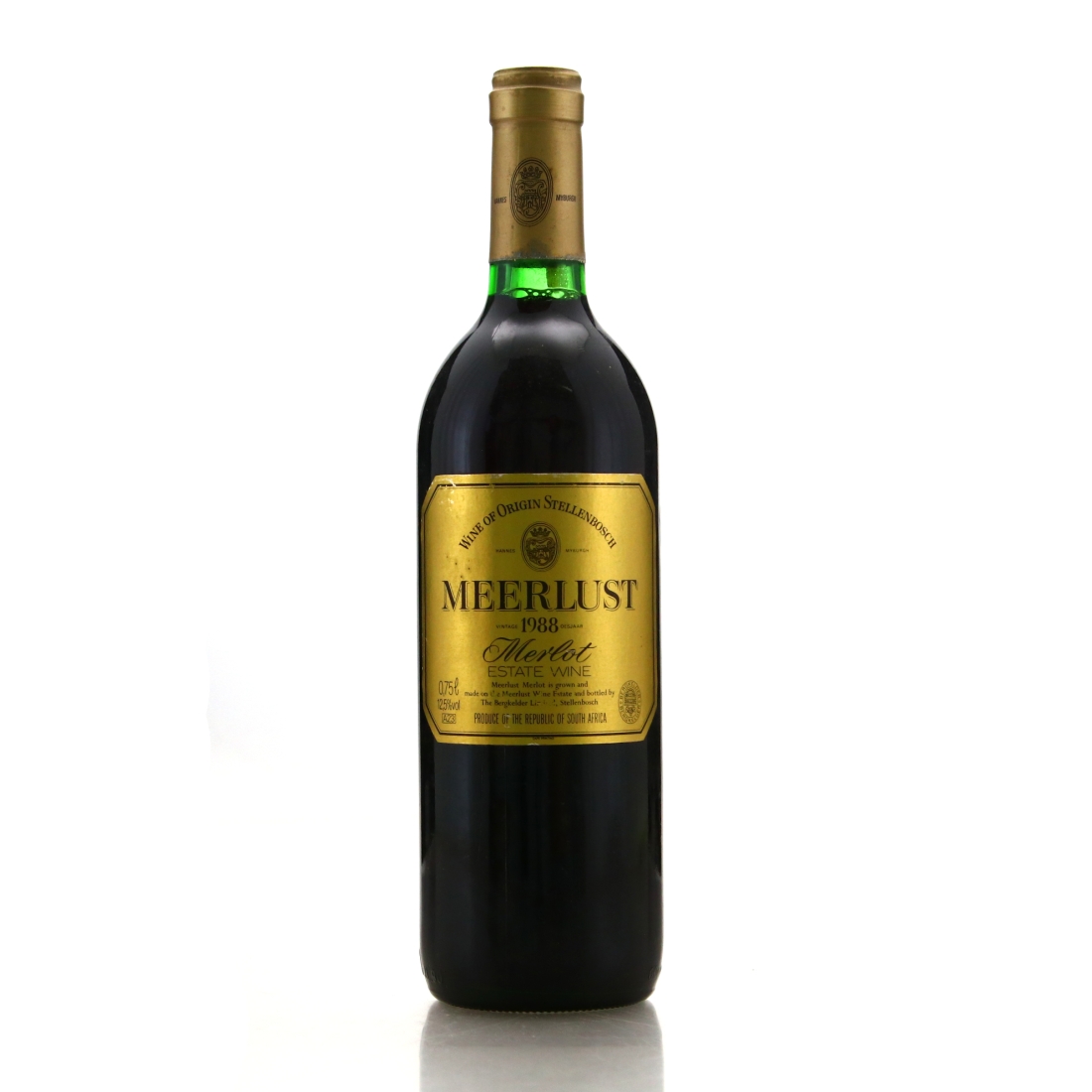 Meerlust Estate Merlot 1988 Stellenbosch