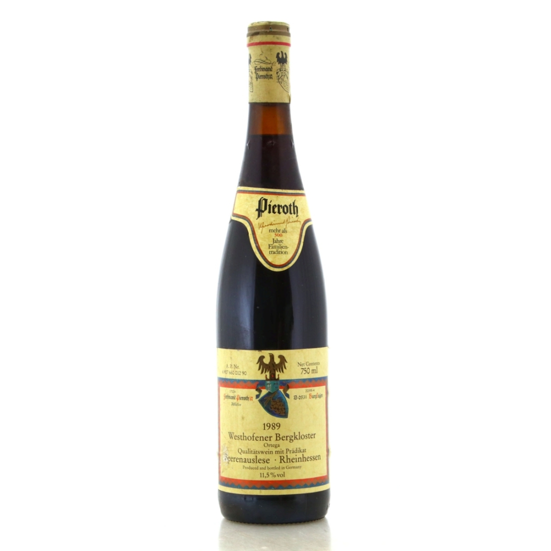 Image for Pieroth Westhofener Bergkloster Ortega Beerenauslese 1989
