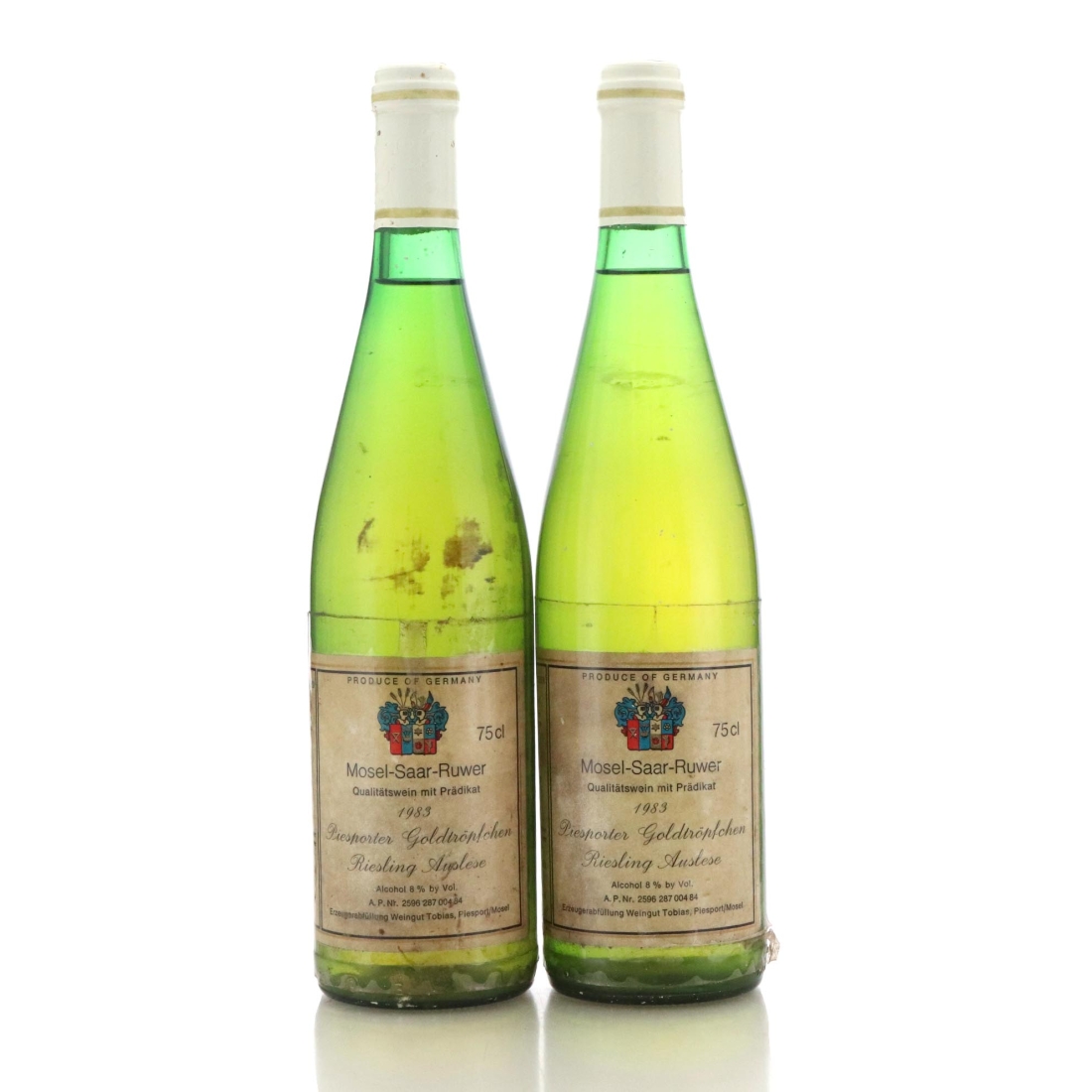 Weingut Tobias Piesporter Goldtröpfchen Riesling Auslese 1983 x 2
