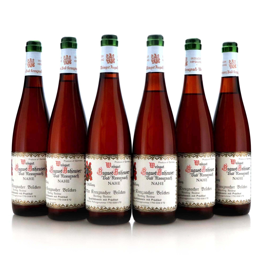 Image for August Anheuser Kreuznacher Brückes Riesling Auslese 1971 x 6