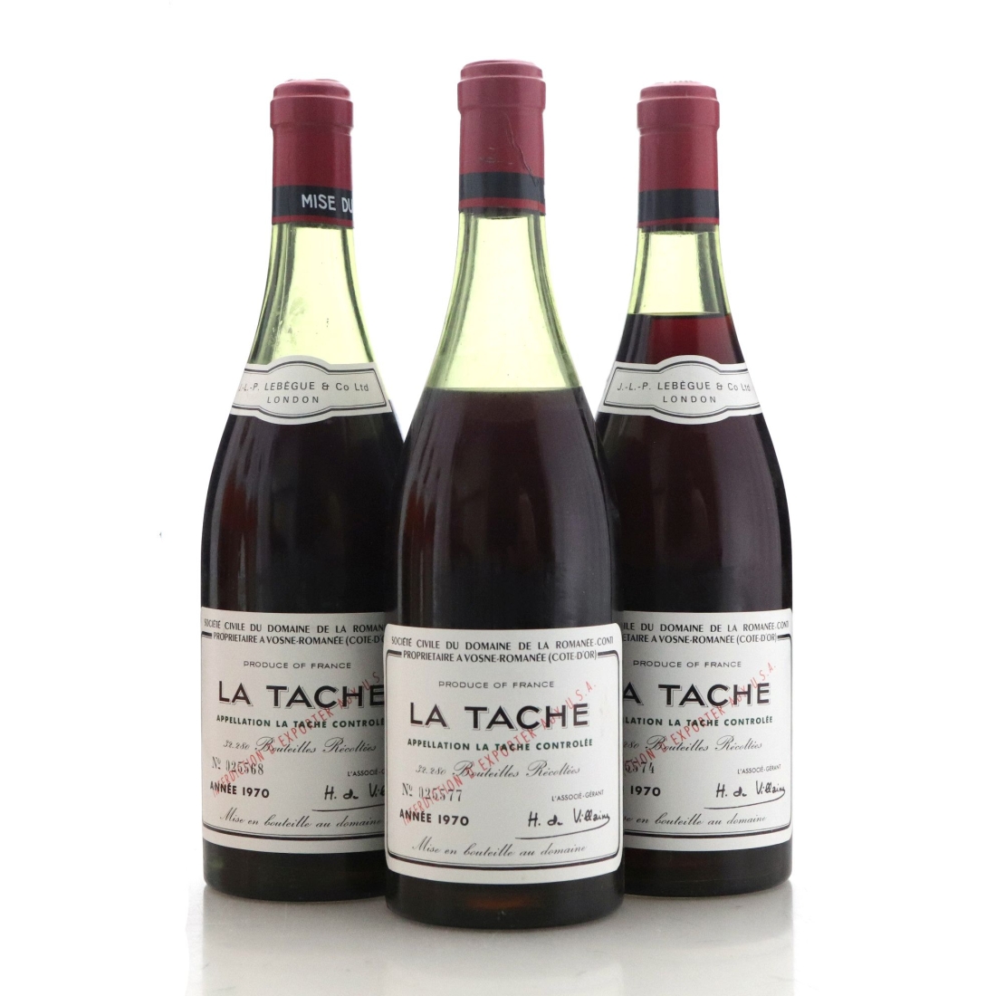 Domaine de la Romanee-Conti 1970 La Tâche x 3