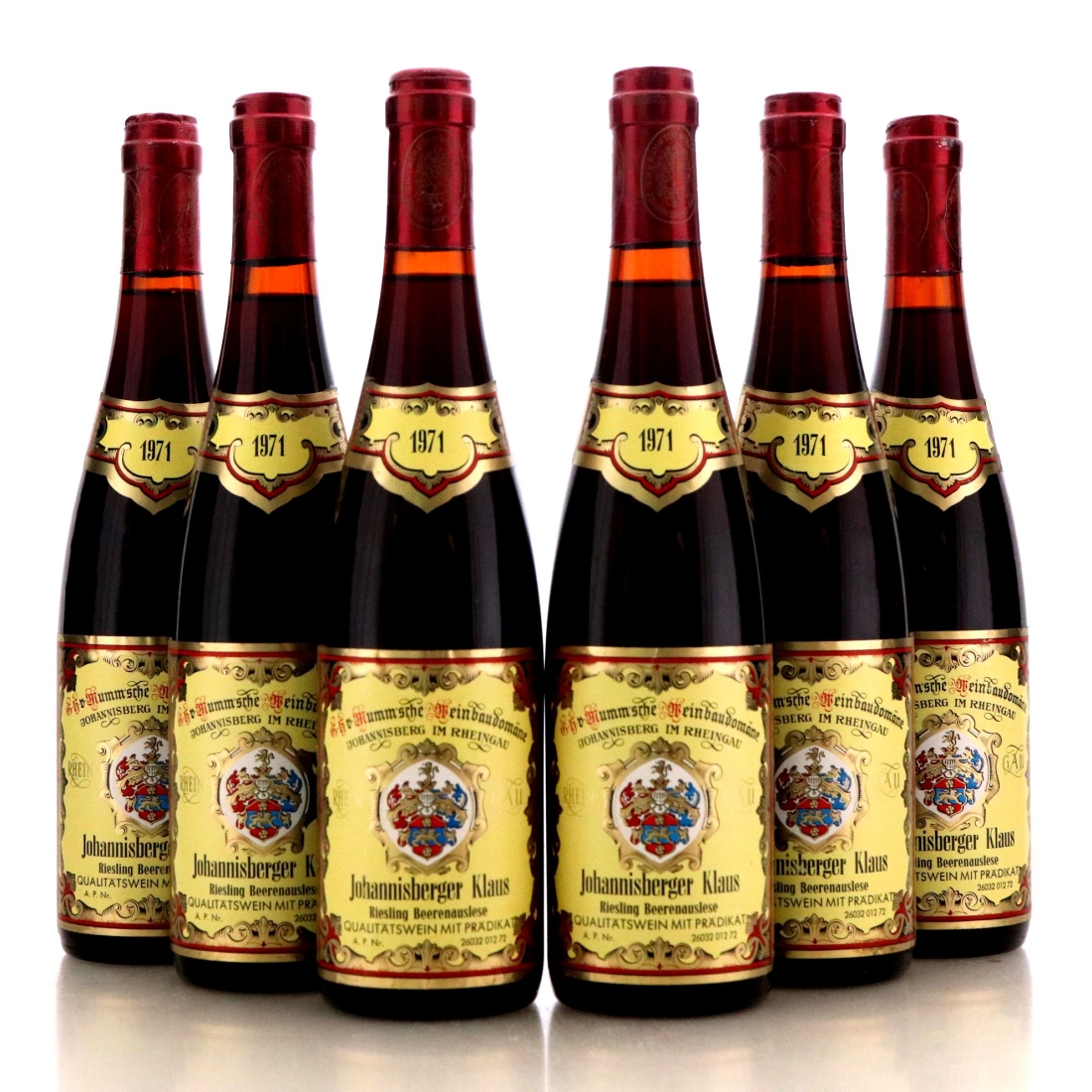 Image for Mumm'sche Meinbaudomane Johannisberger Klaus Riesling Beerenauslese 1971 x 6