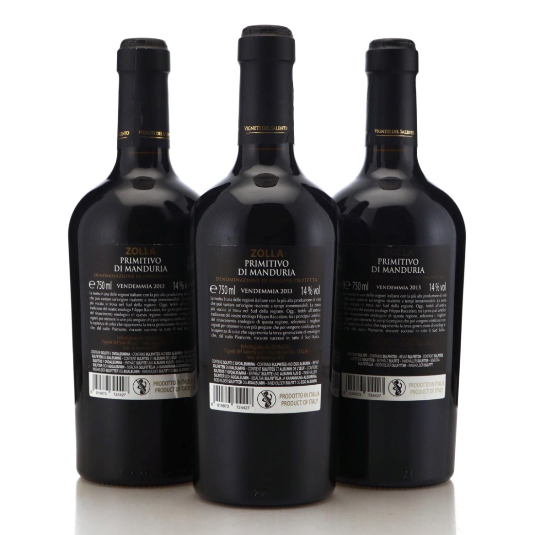 Image for Vigneti del Salento Zolla 2013 x 3