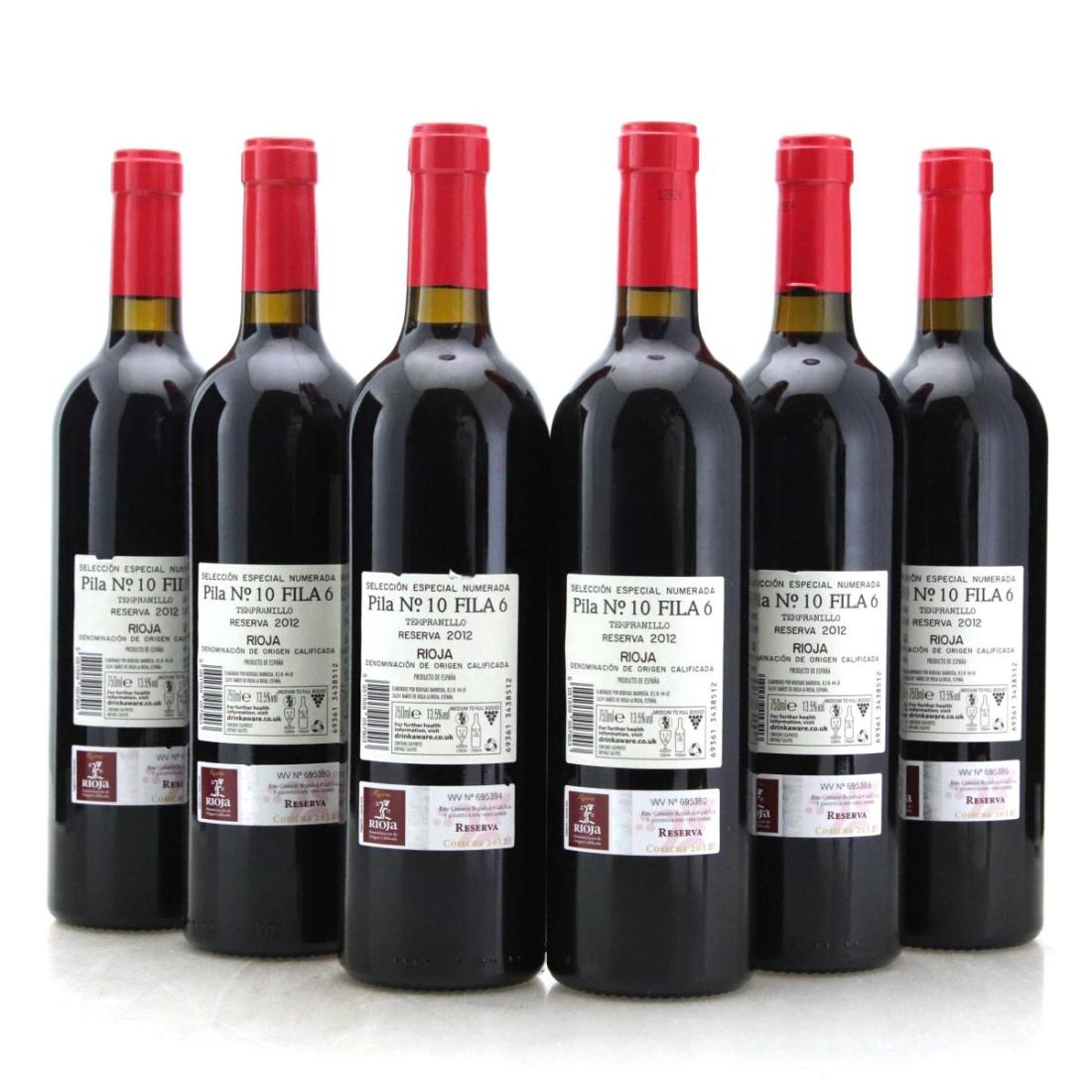Image for Bodegas Barriosa Seleccion Especial Numerada Pila No.10 Fila 6 2012 x 6