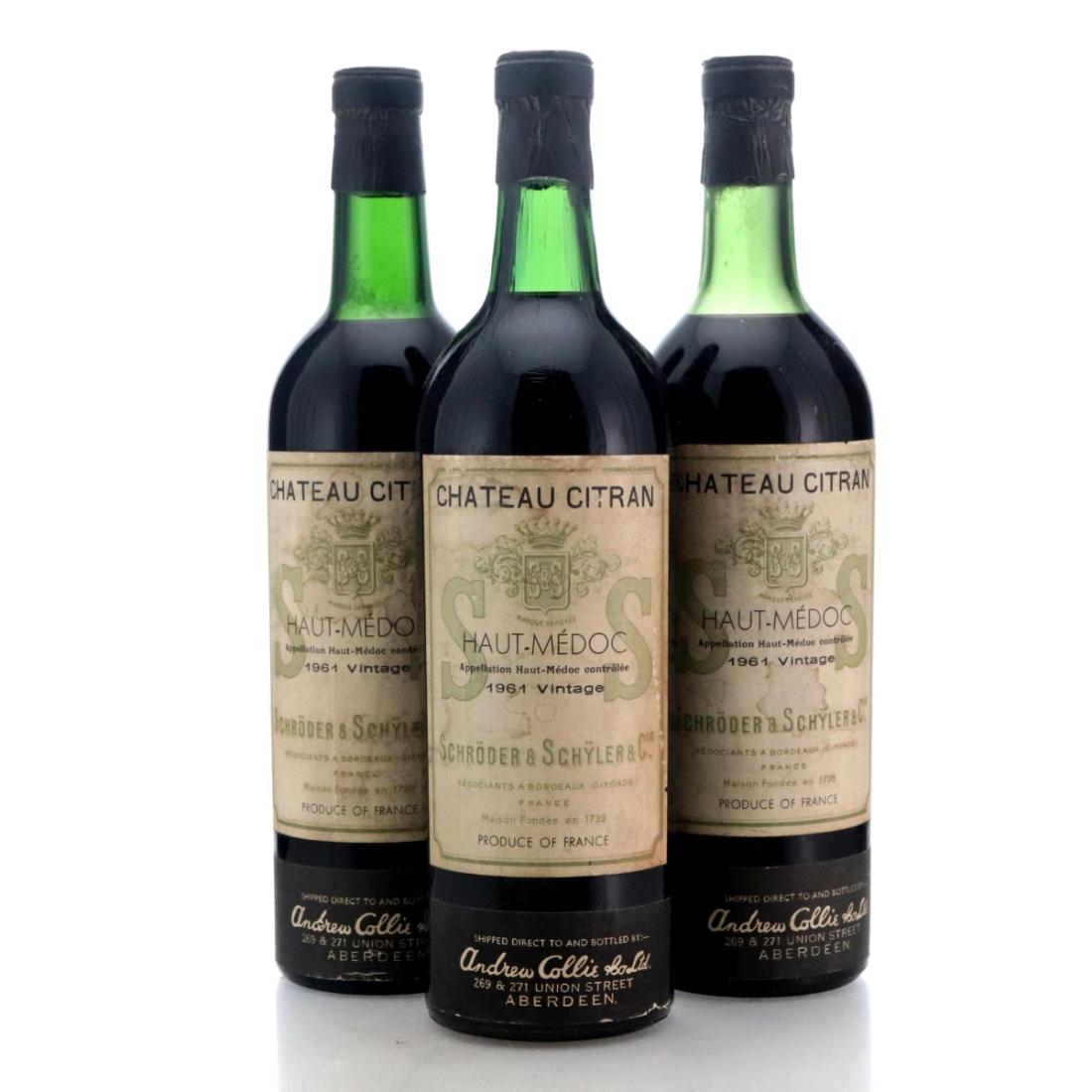 Image for Château Citran 1961 x 3 / Andrew Collie & Co.