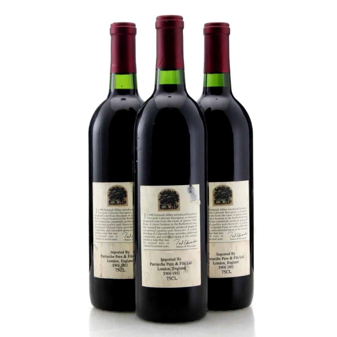 Image for Freemark Abbey Sycamore Vineyards Cabernet Sauvignon 1990 x 3
