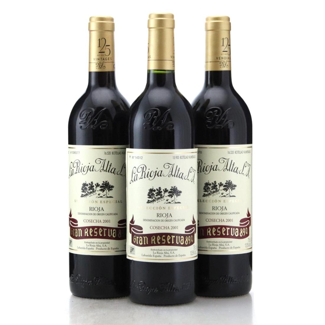 Image for La Rioja Alta 890 Selección Especial 2001 x 3