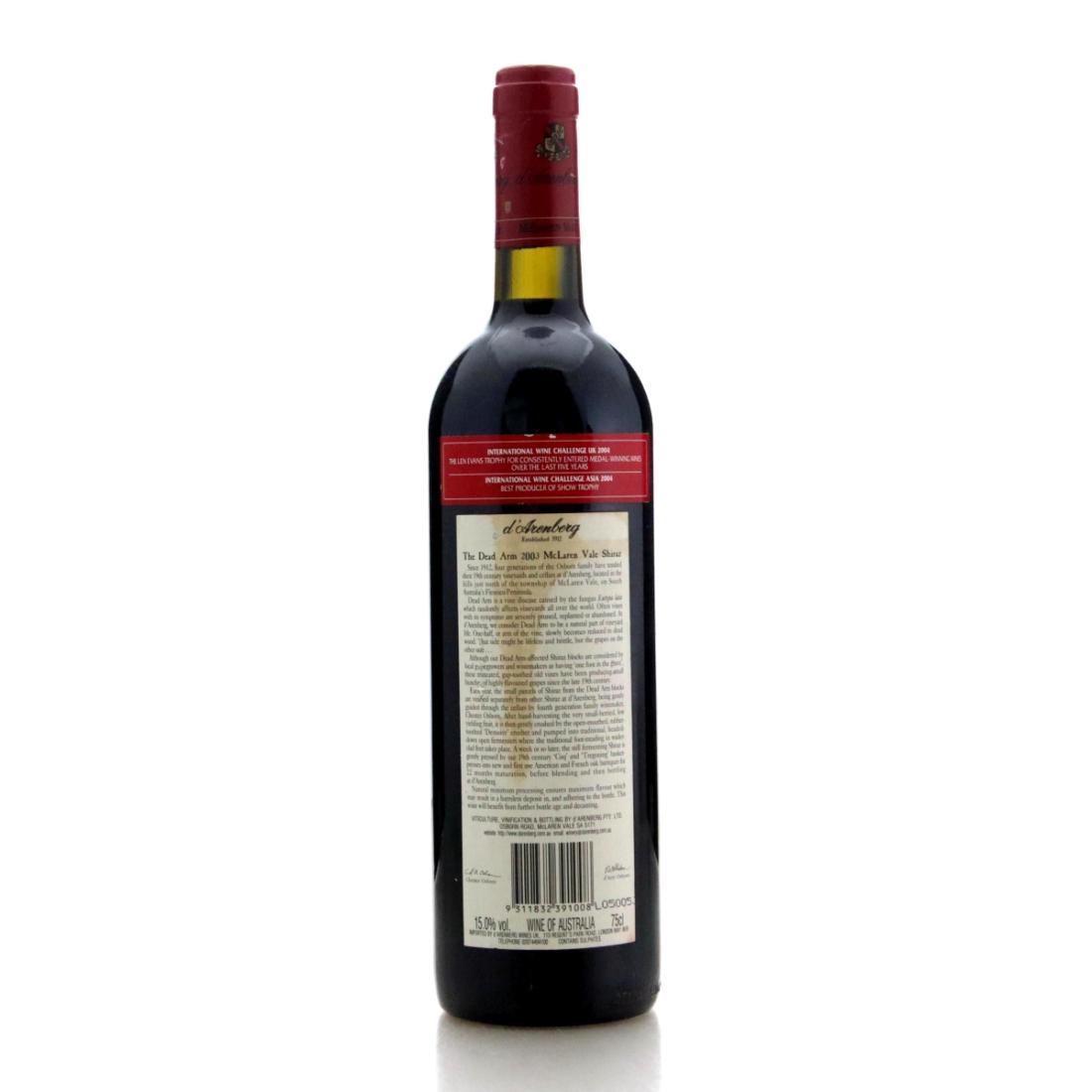 Image for d'Arenberg Dead Arm Shiraz 2003