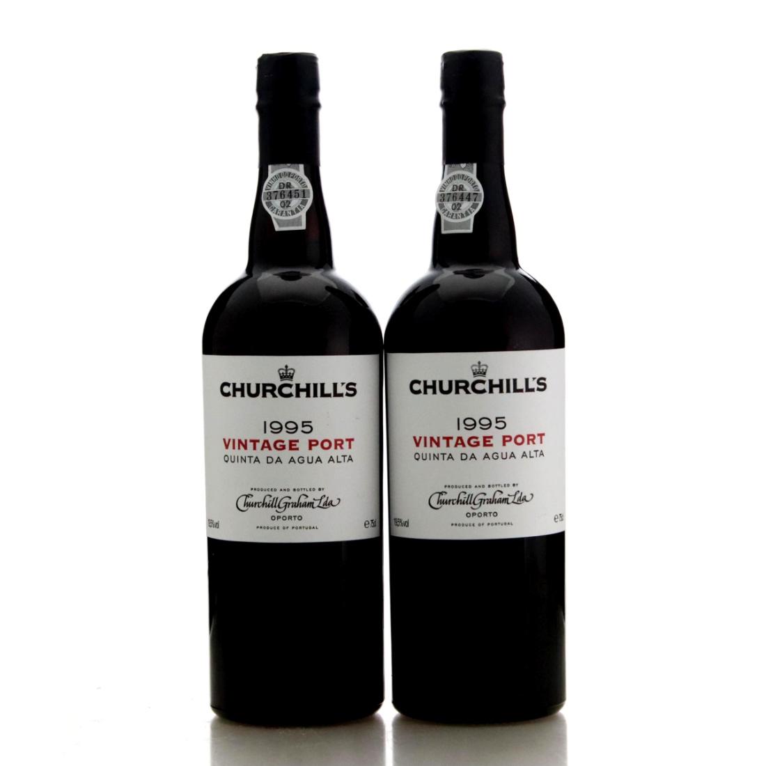 Image for Churchill's Quinta da Agua Alta 1995 Vintage Port x 2
