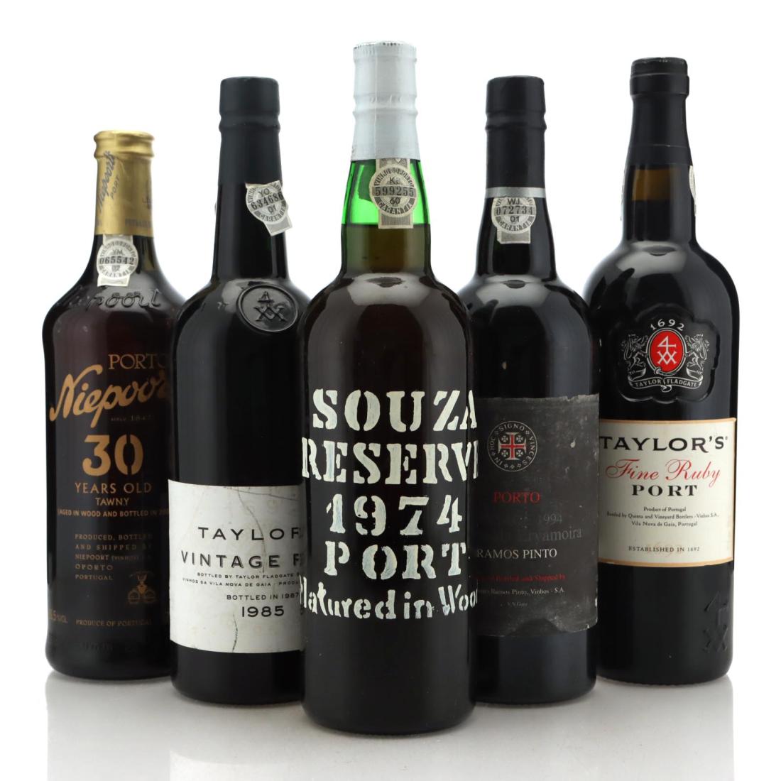 Image for Assorted Port 5 x 75cl - Includes Niepoort 30 Year Old Tawny Port