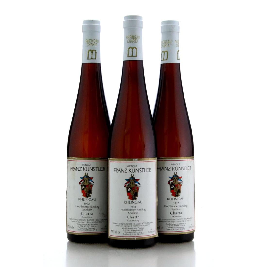 Image for Franz Kunstler Charta Hochheimer Riesling Spatlese 1992 x 3