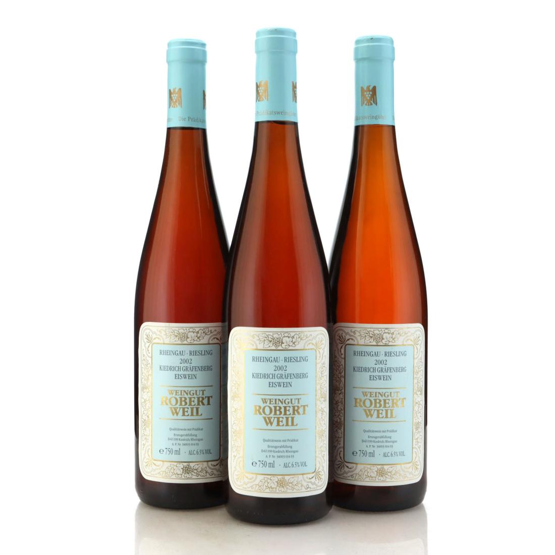Image for Weingut Robert Weil Kiedrich Gräfenberg Riesling Eiswein 2002 x 3