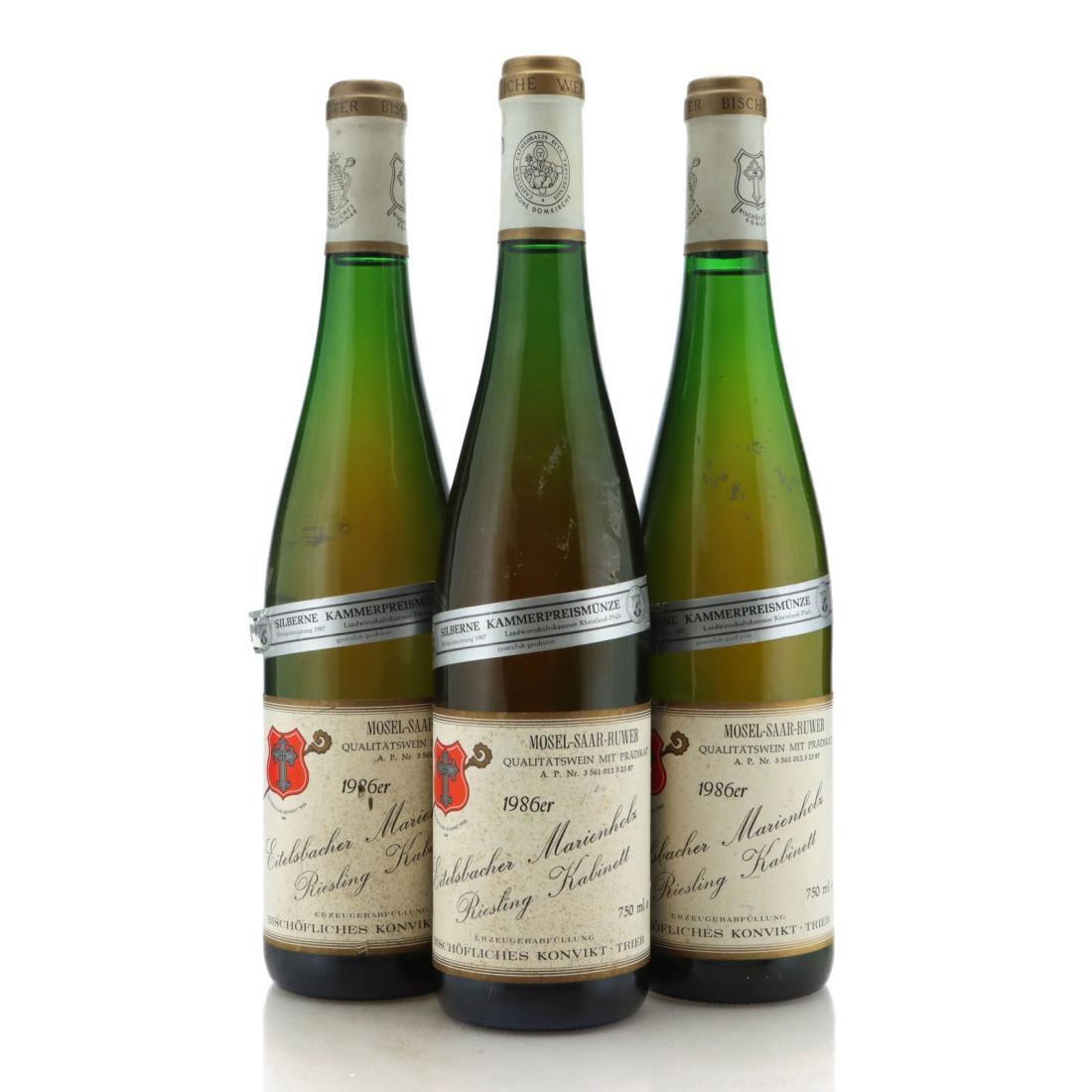 Image for Bischöfliches Konvikt Trier Eitelsbacher Marienholz Riesling Kabinett 1986 x 3