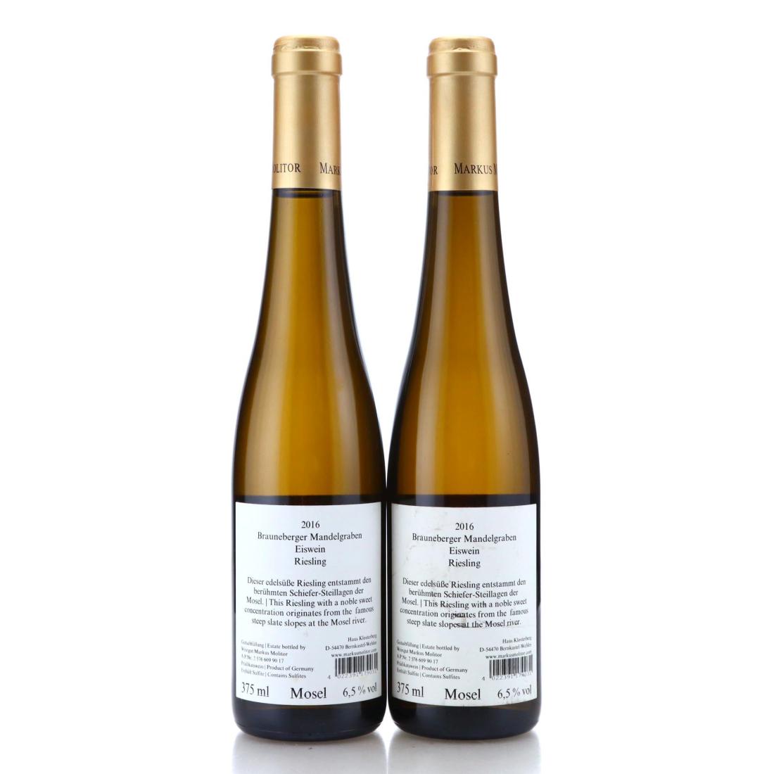 Image for Markus Molitor Brauneberger Mandelgraben Riesling Eiswein 2016 x 2 / Half Bottle