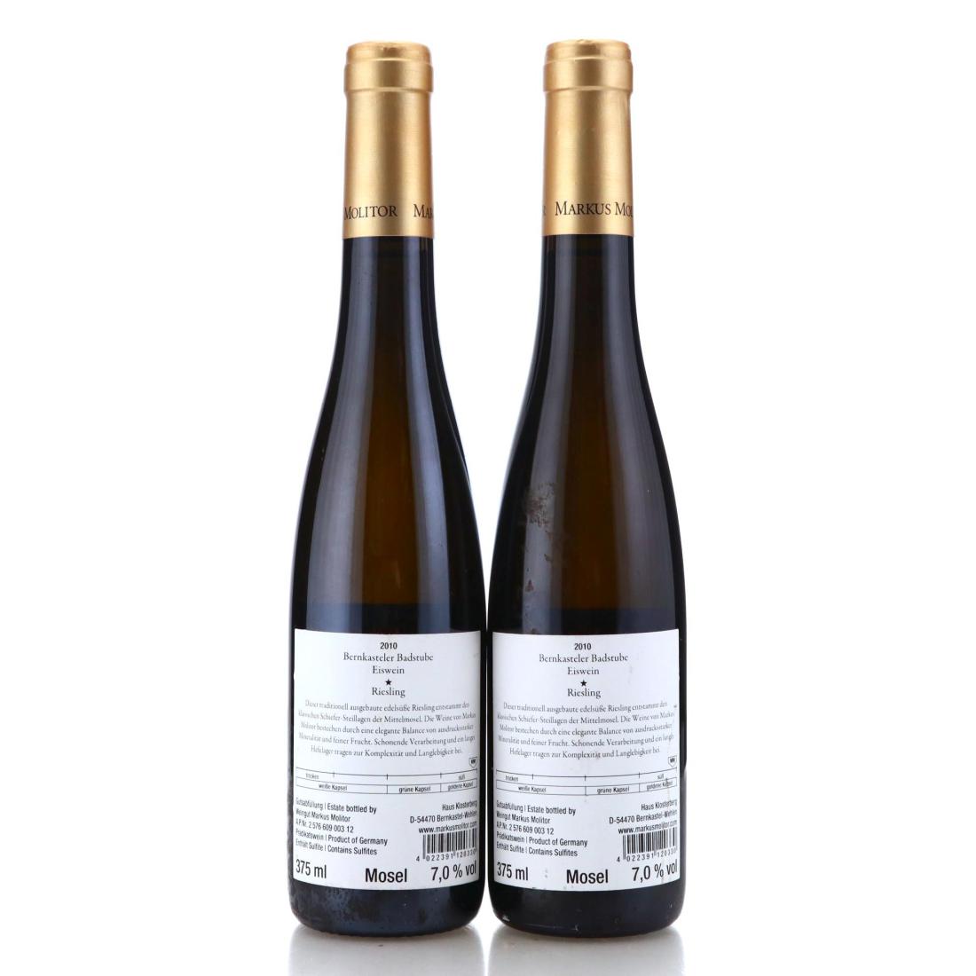 Image for Markus Molitor Bernkasteler Badstube Riesling Eiswein * 2010 x 2 / Half Bottle