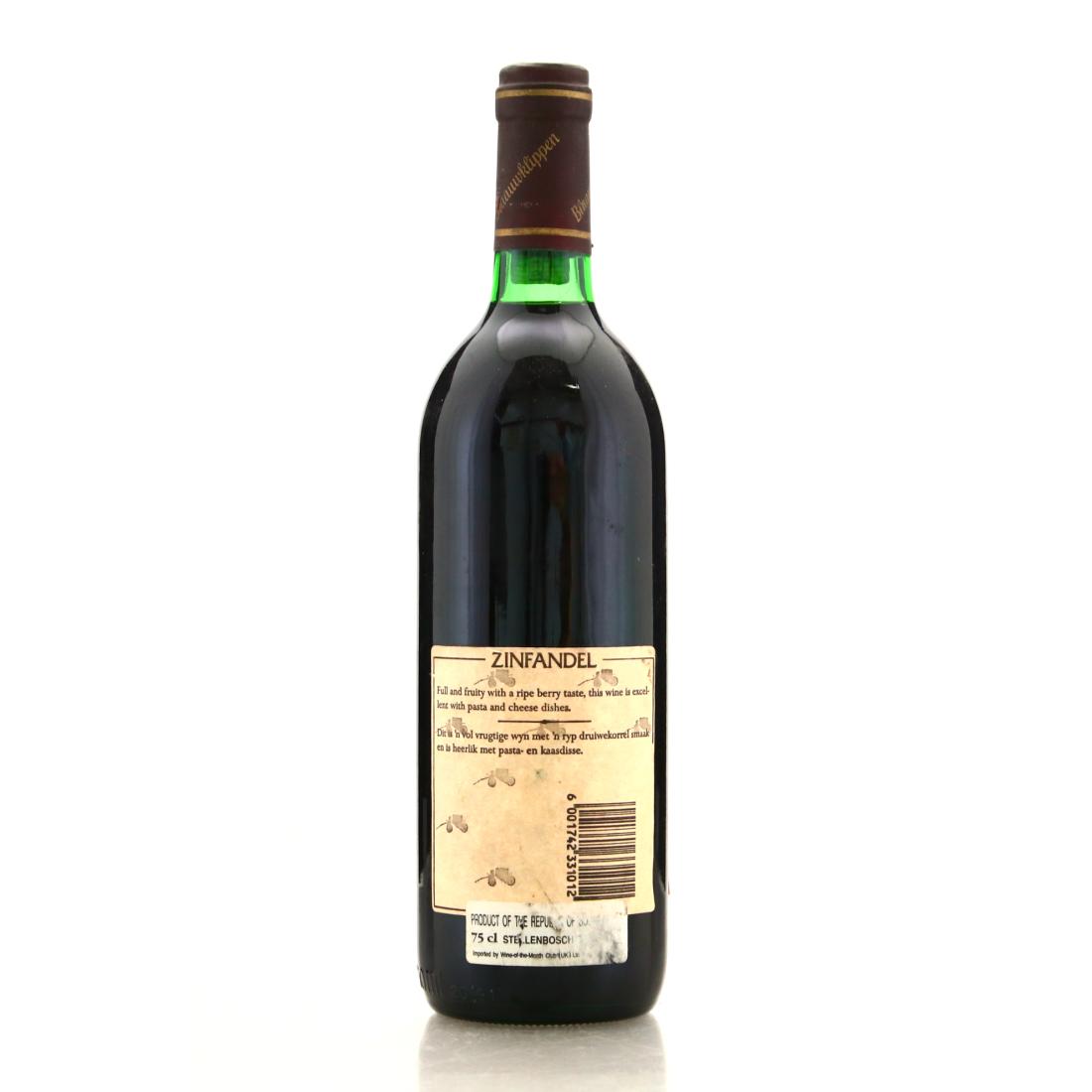 Image for Blaauwklippen Zinfandel 1989 Stellenbosch