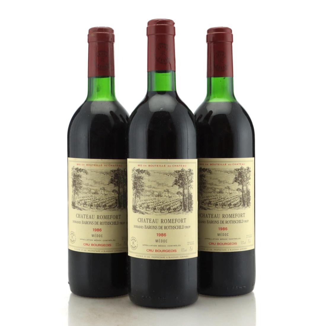 Image for Château Romefort Barons de Rothschild Lafite 1986 x 3