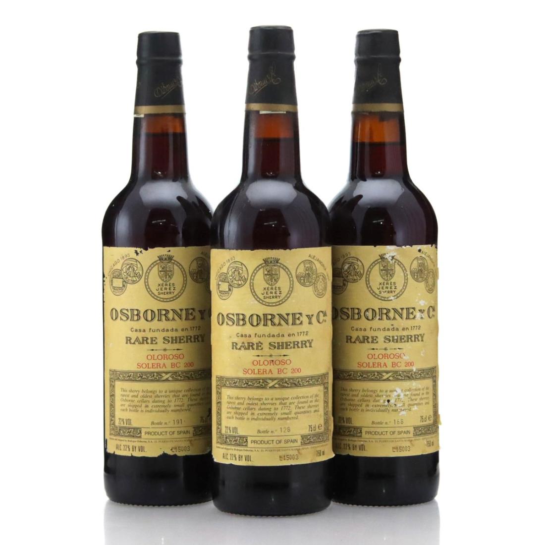 Osborne Solera BC 200 Rare Oloroso Sherry x 3