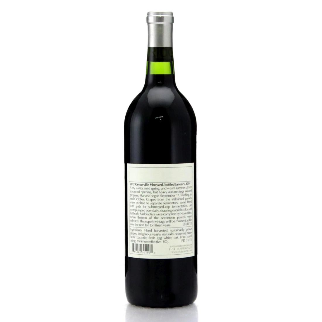 Image for Ridge Geyserville 2012 Alexander Valley