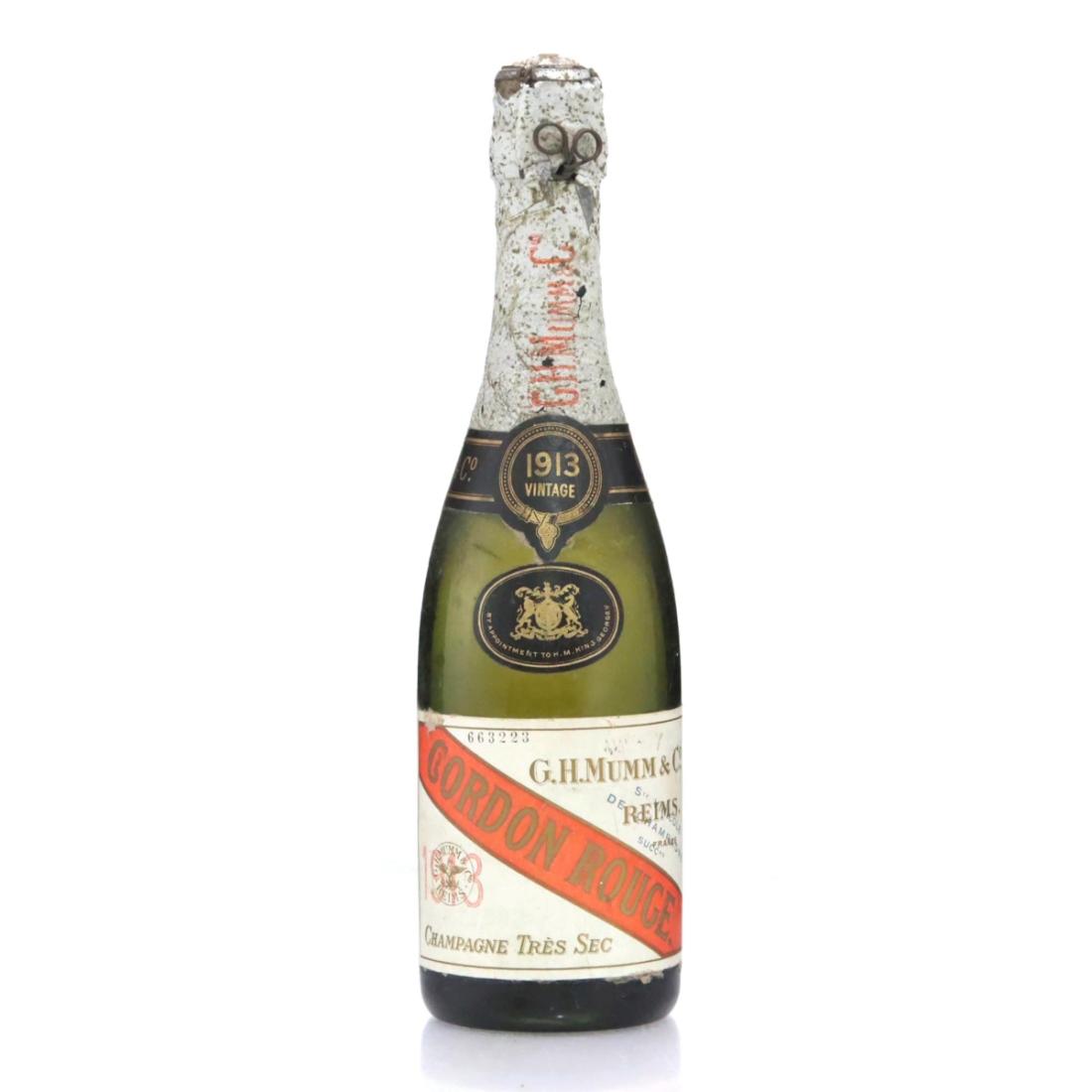 Mumm Cordon Rouge Très Sec 1913 Vintage Champagne / half-bottle