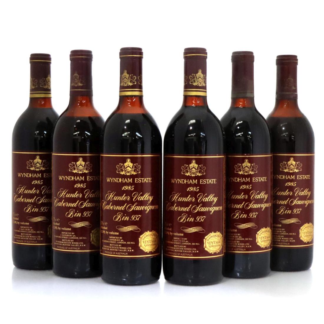 Image for Wyndham Estate Bin 937 Cabernet Sauvignon 1985 x 6