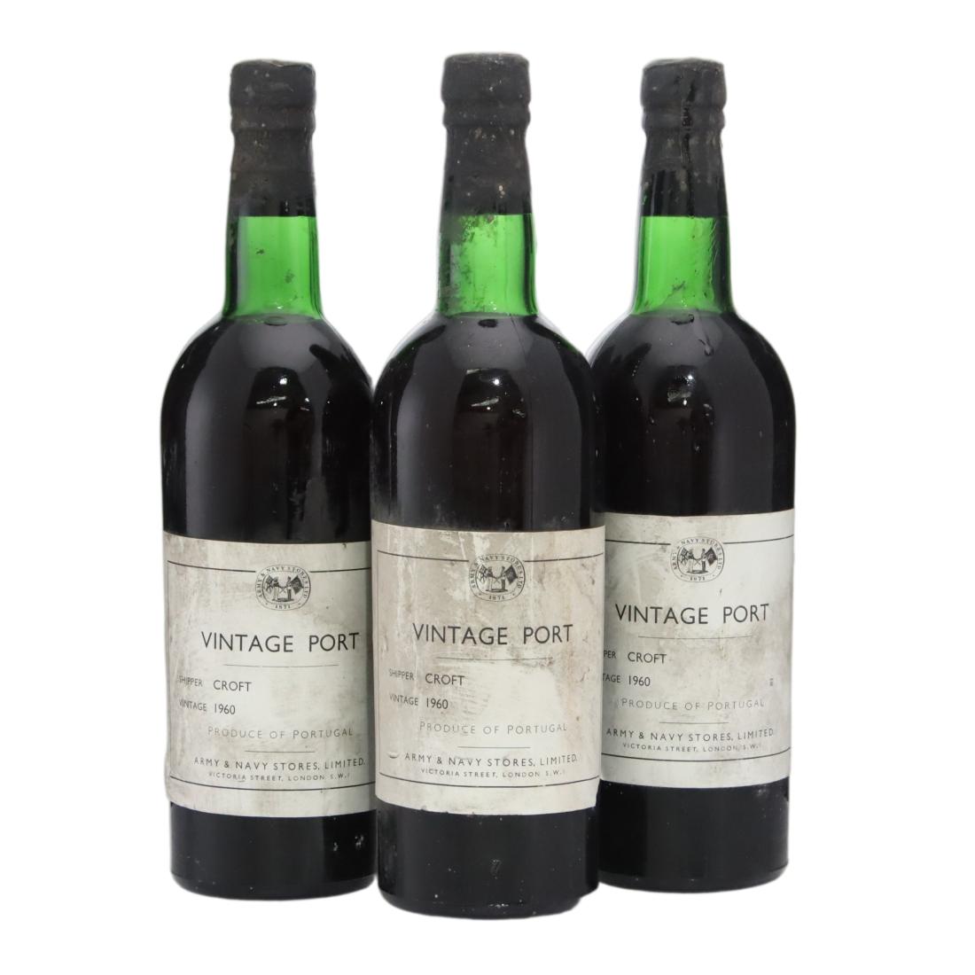 Croft 1960 Vintage Port x 3 / Army & Navy Stores