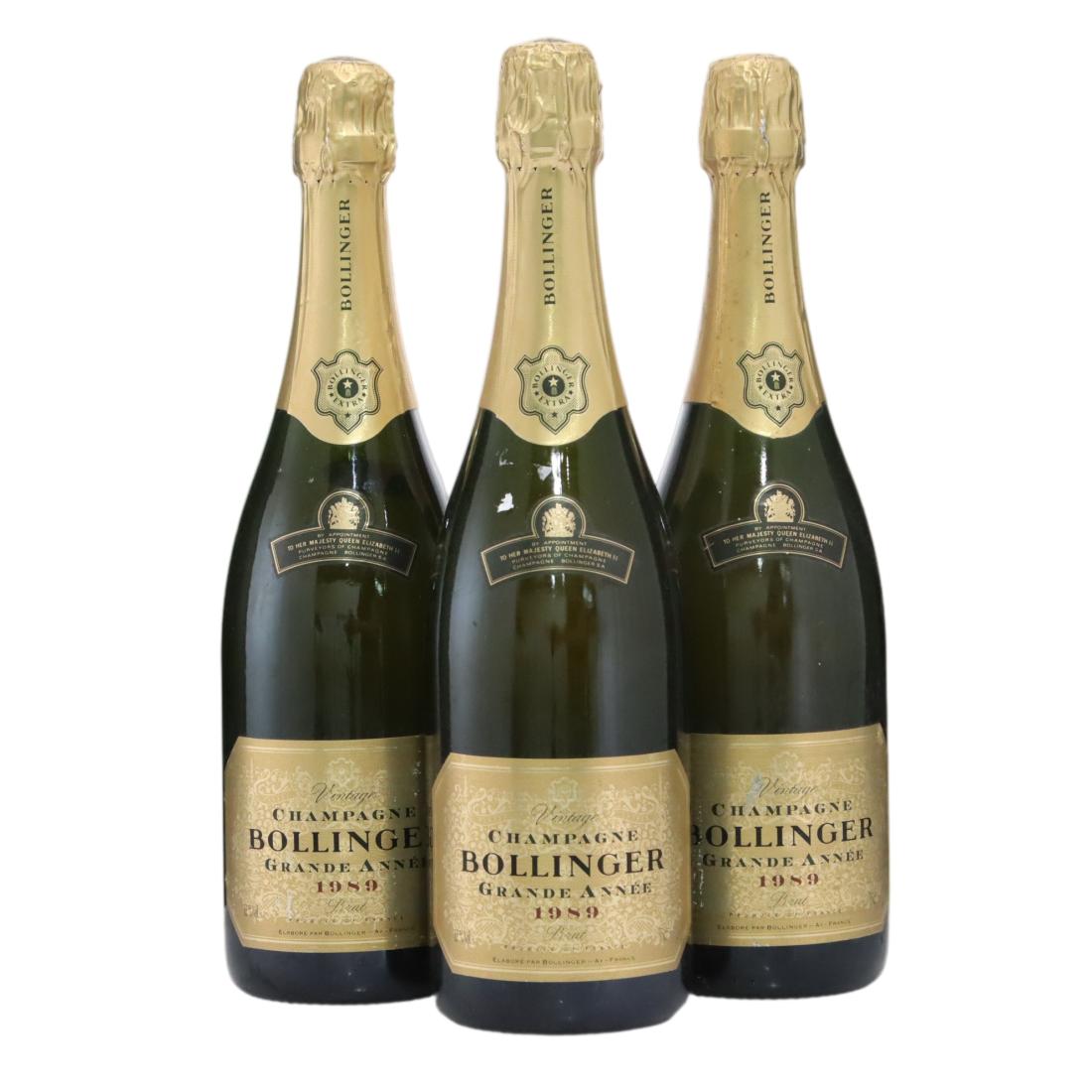 Bollinger Grande Annee Brut 1989 Vintage Champagne x 3