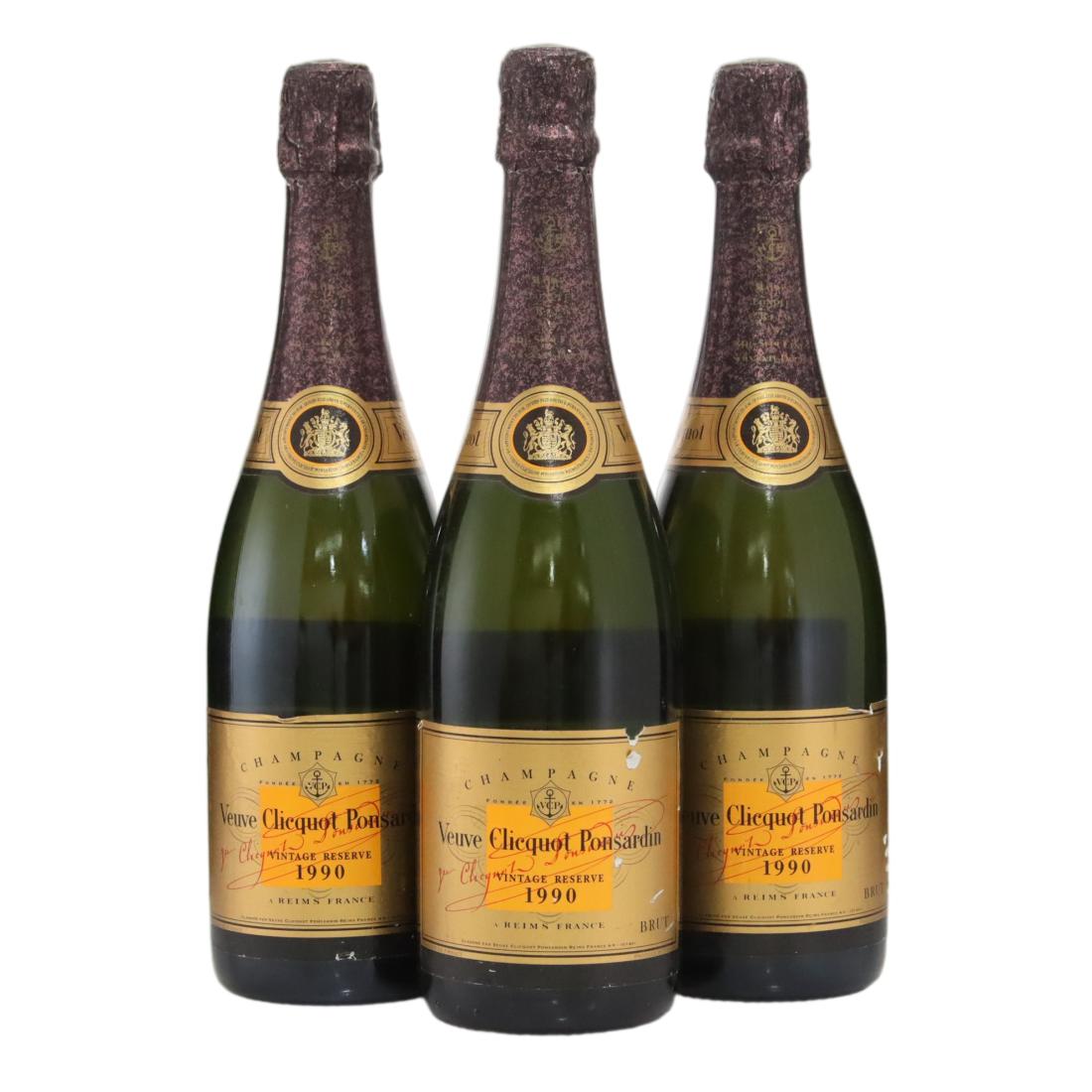 Veuve Clicquot Ponsardin 1990 Vintage Champagne x 3