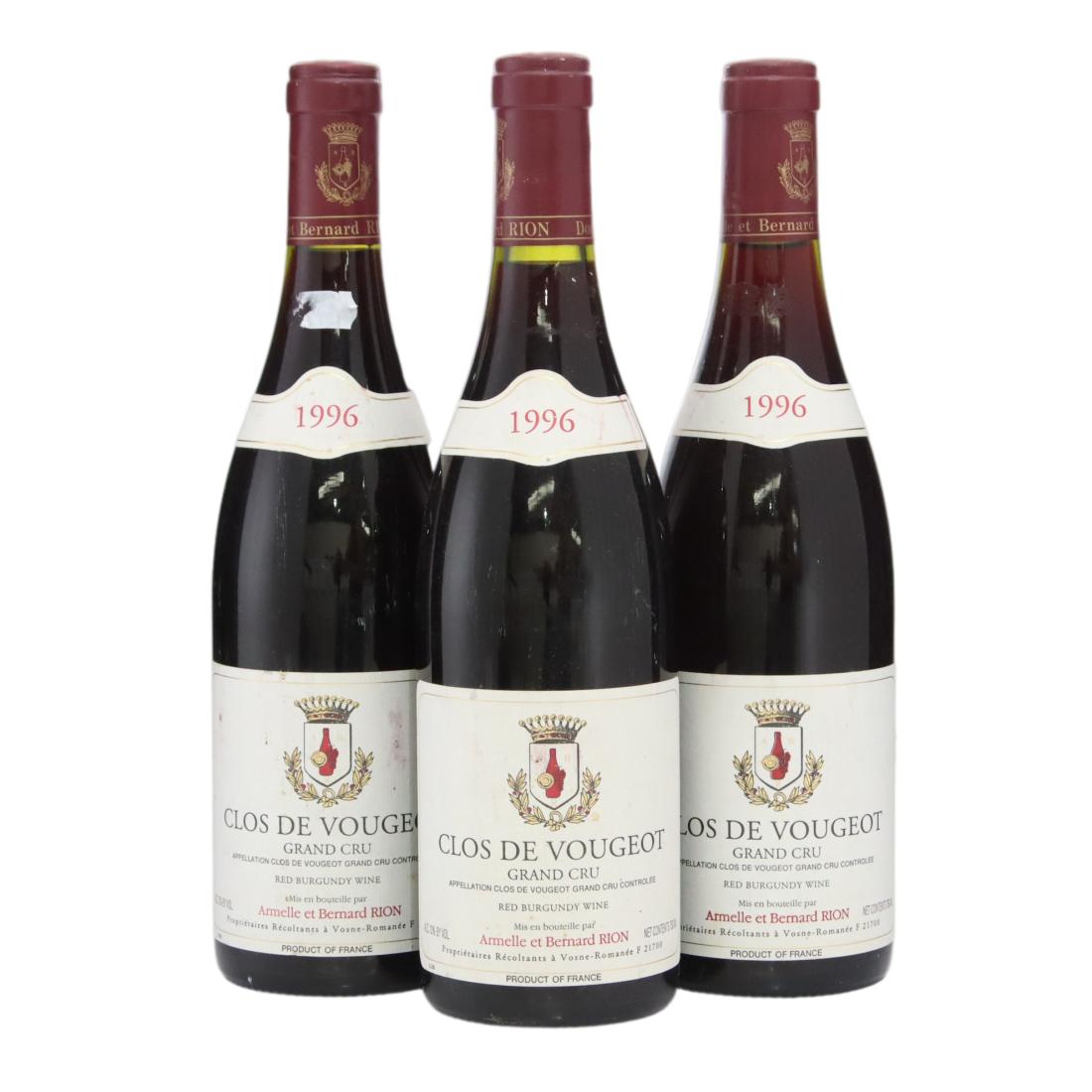 Bernard Rion 1996 Clos de Vougeot x 3