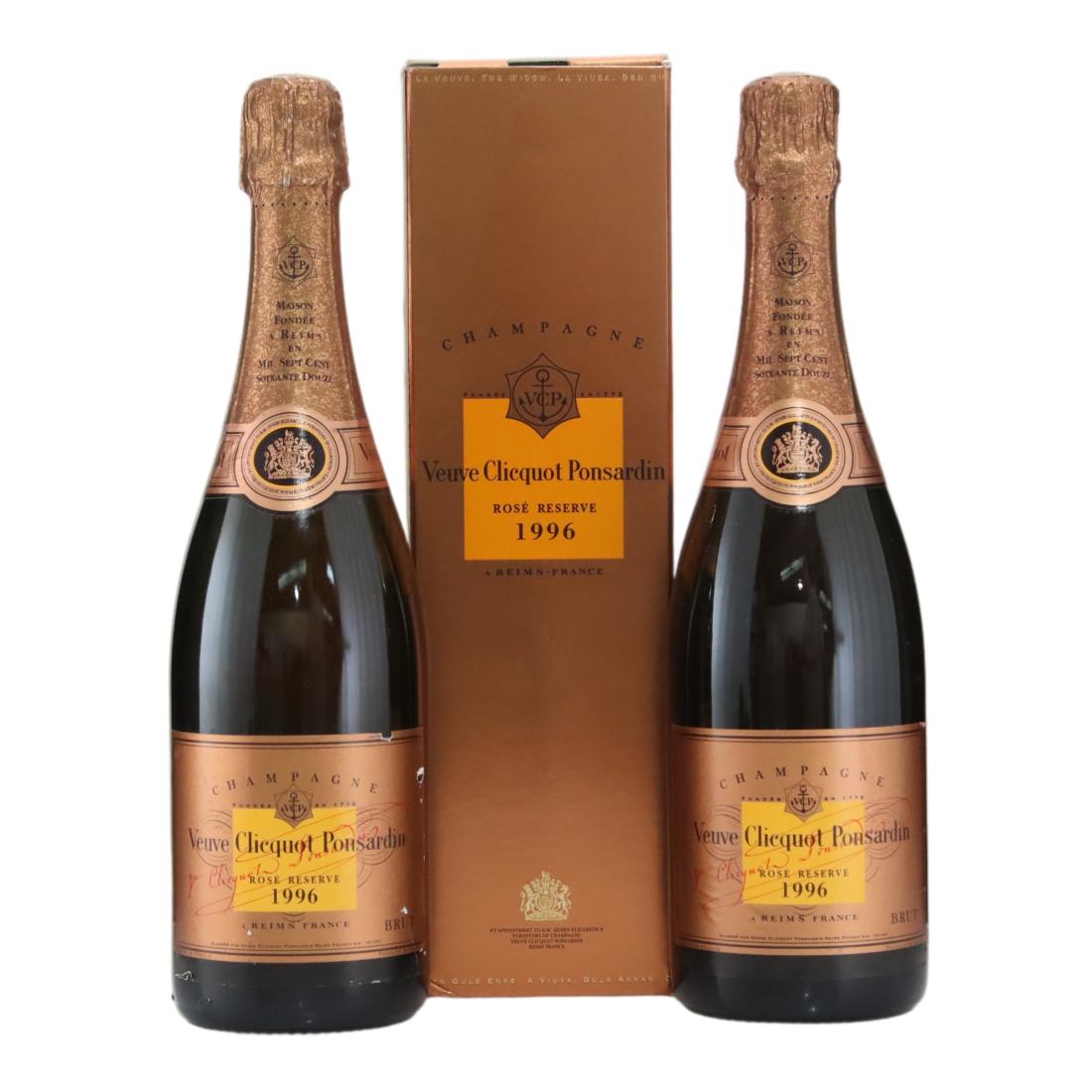 Veuve Clicquot Ponsardin Rosé Reserve 1996 Vintage Champagne x 2