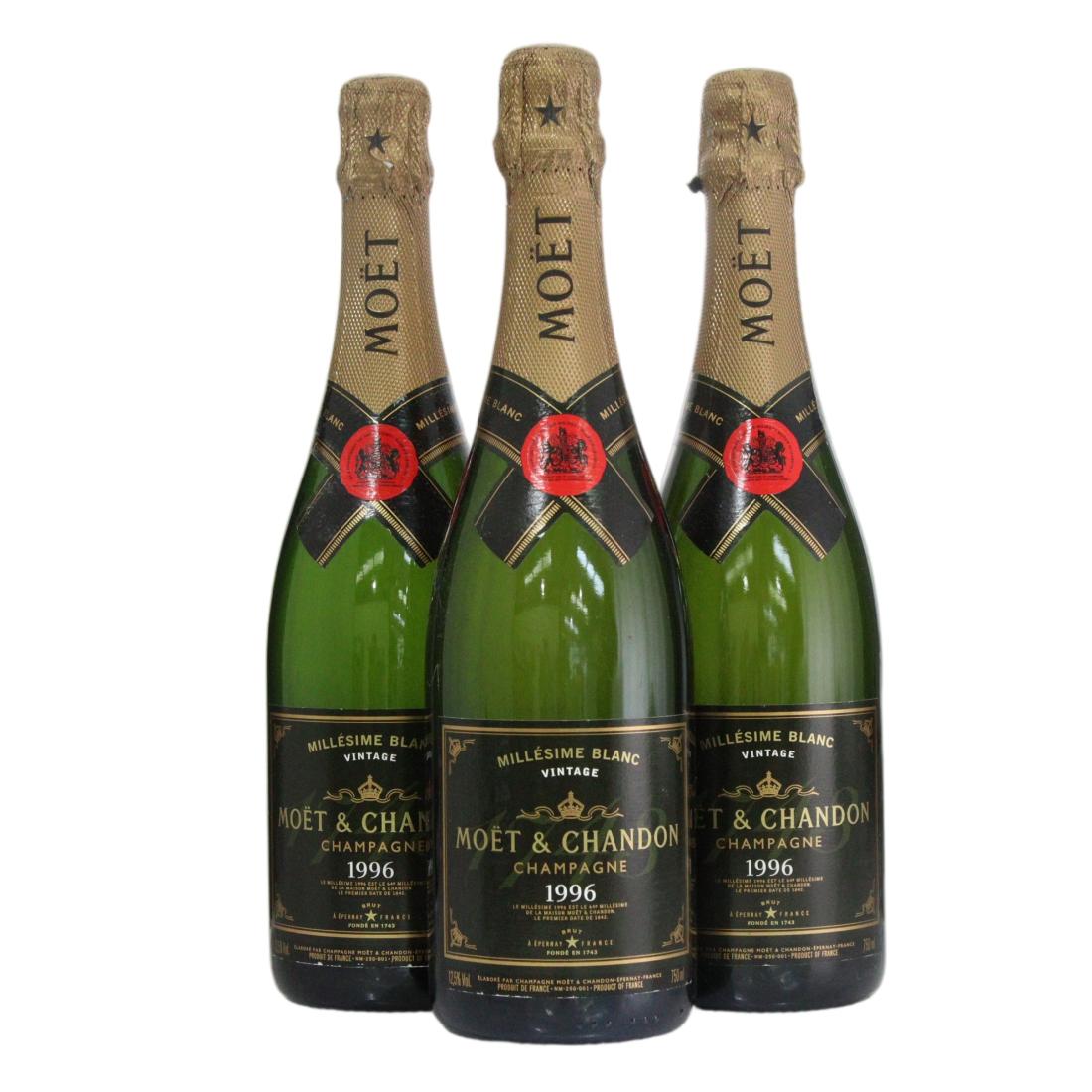 Moët & Chandon Millésime Blanc 1996 Vintage Champagne x 3