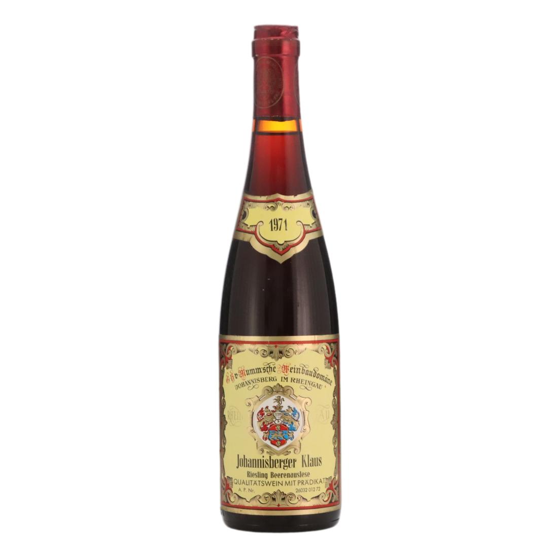 Mumm'sche Meinbaudomane Johannisberger Klaus Riesling Beerenauslese 1971