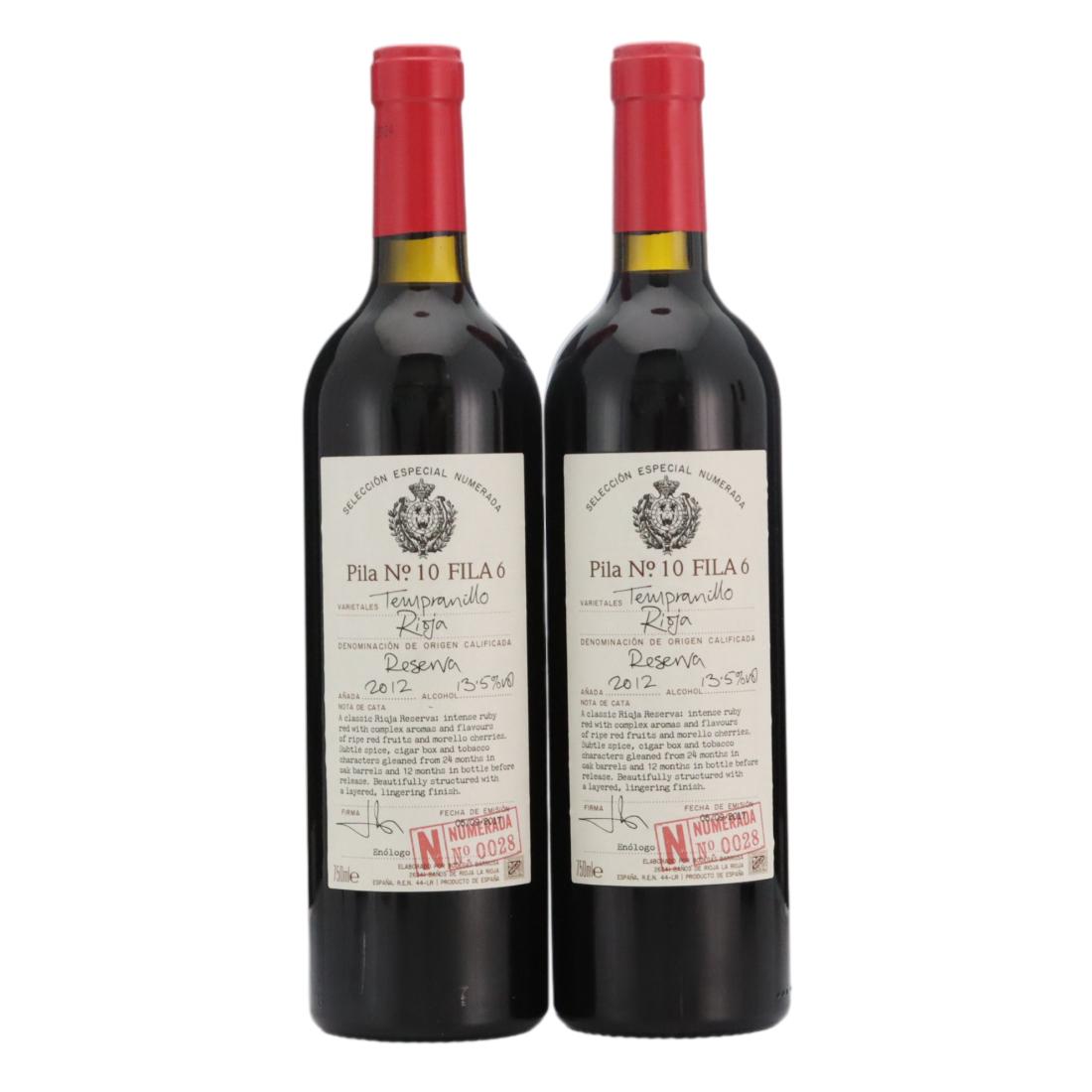 Bodegas Barriosa Seleccion Especial Numerada Pila No.10 Fila 6 2012 x 2