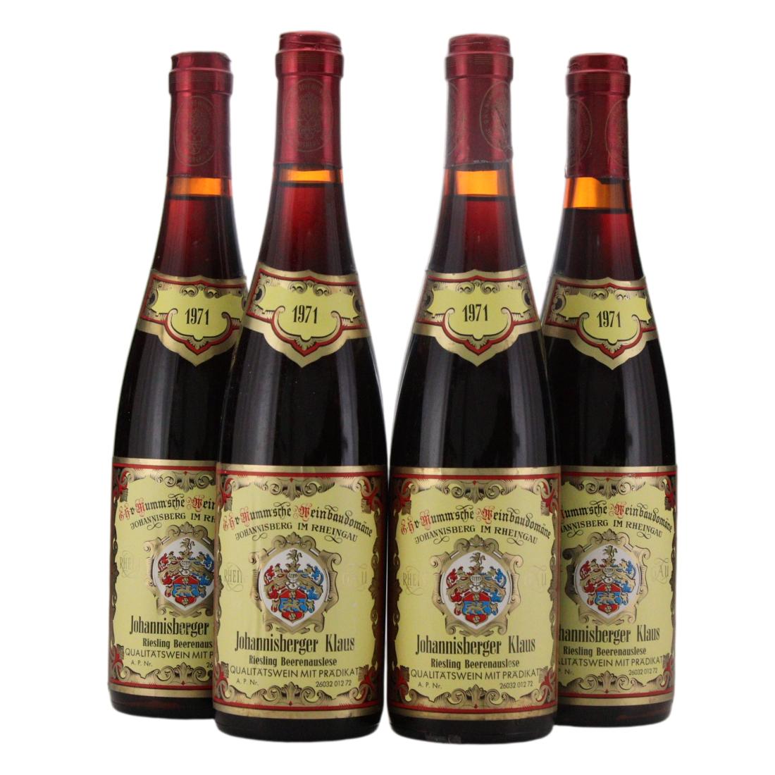 Mumm'sche Meinbaudomane Johannisberger Klaus Riesling Beerenauslese 1971 x 4