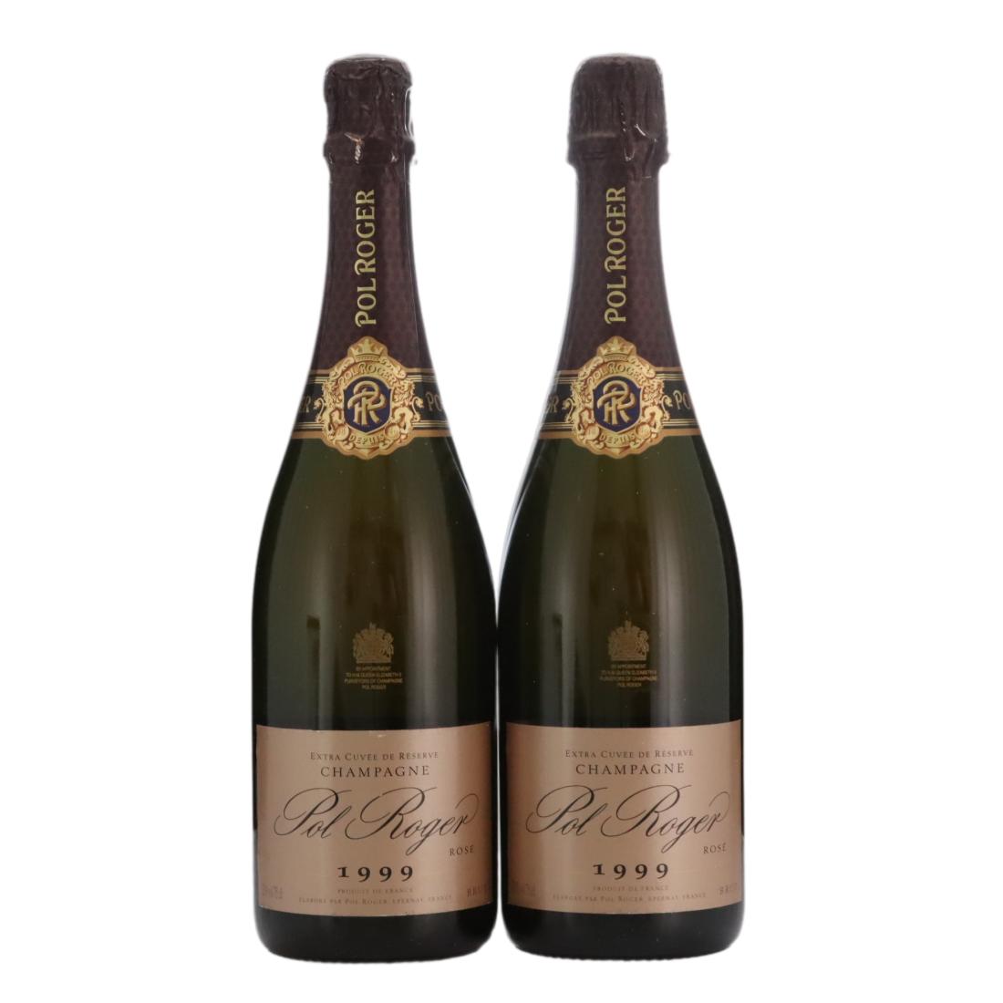 Pol Roger Extra Cuvée de Réserve 1999 Vintage Rose Champagne x 2