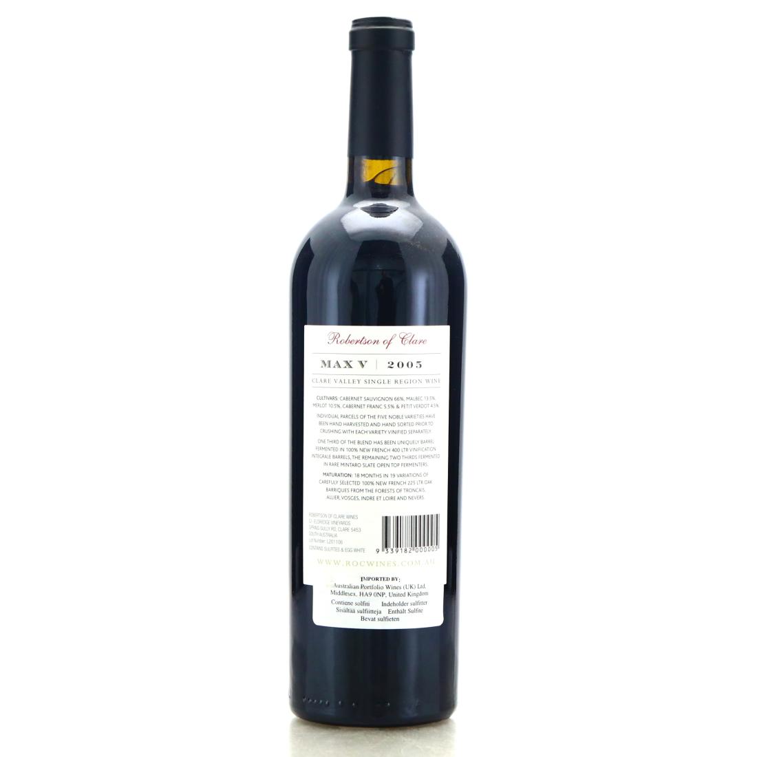 Image for Robertson of Clare Max V 2005 Clare Valley