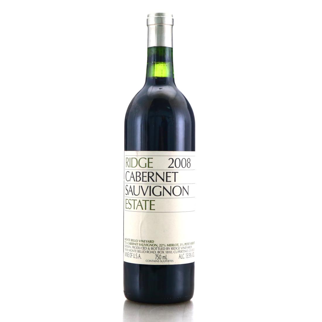 Image for Ridge Cabernet Sauvignon Estate 2008 Santa Cruz Mountains