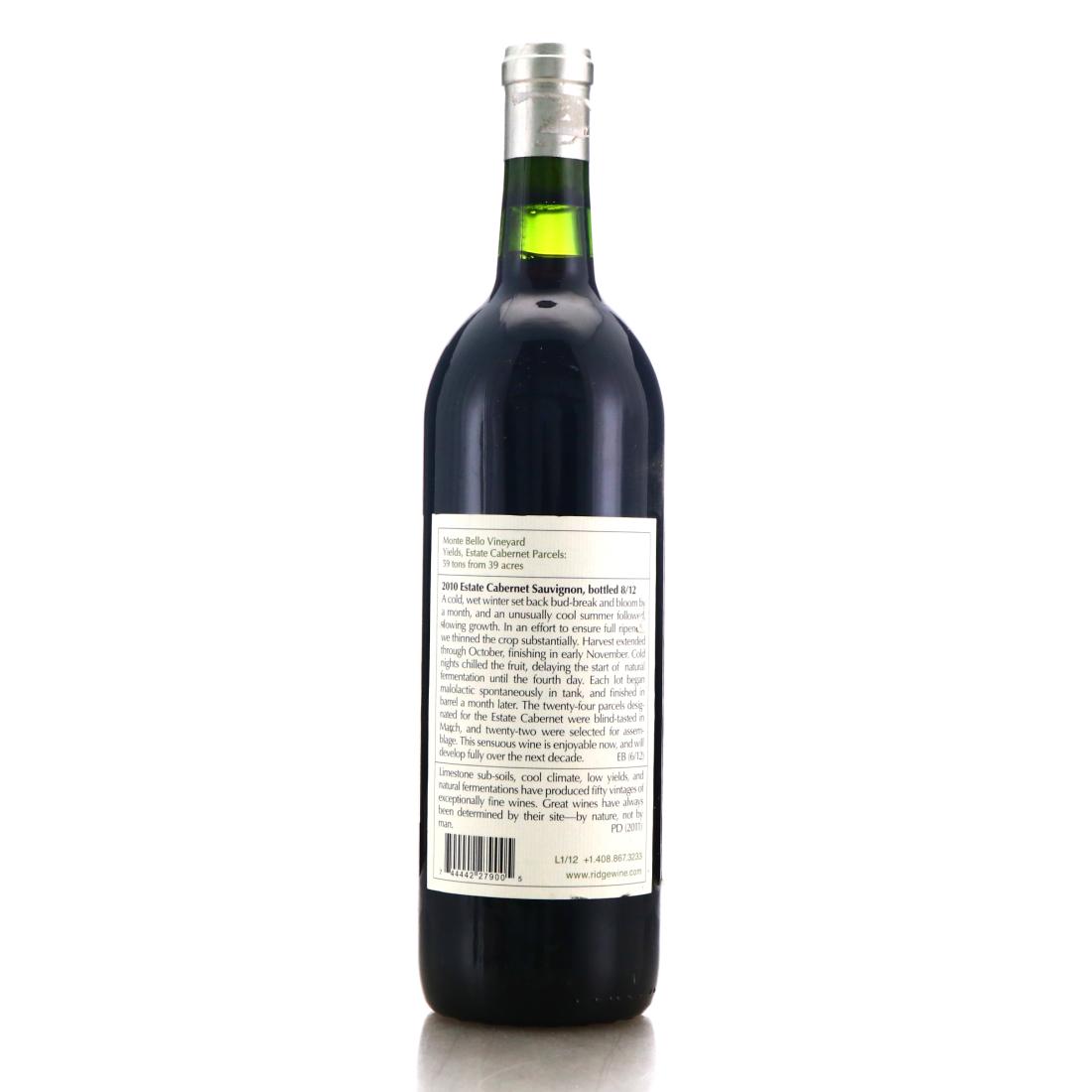 Image for Ridge Cabernet Sauvignon Estate 2010 Santa Cruz Mountains