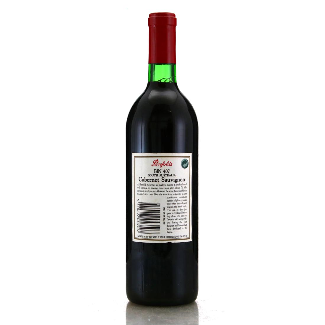 Image for Penfolds Bin 407 Cabernet Sauvignon 1991