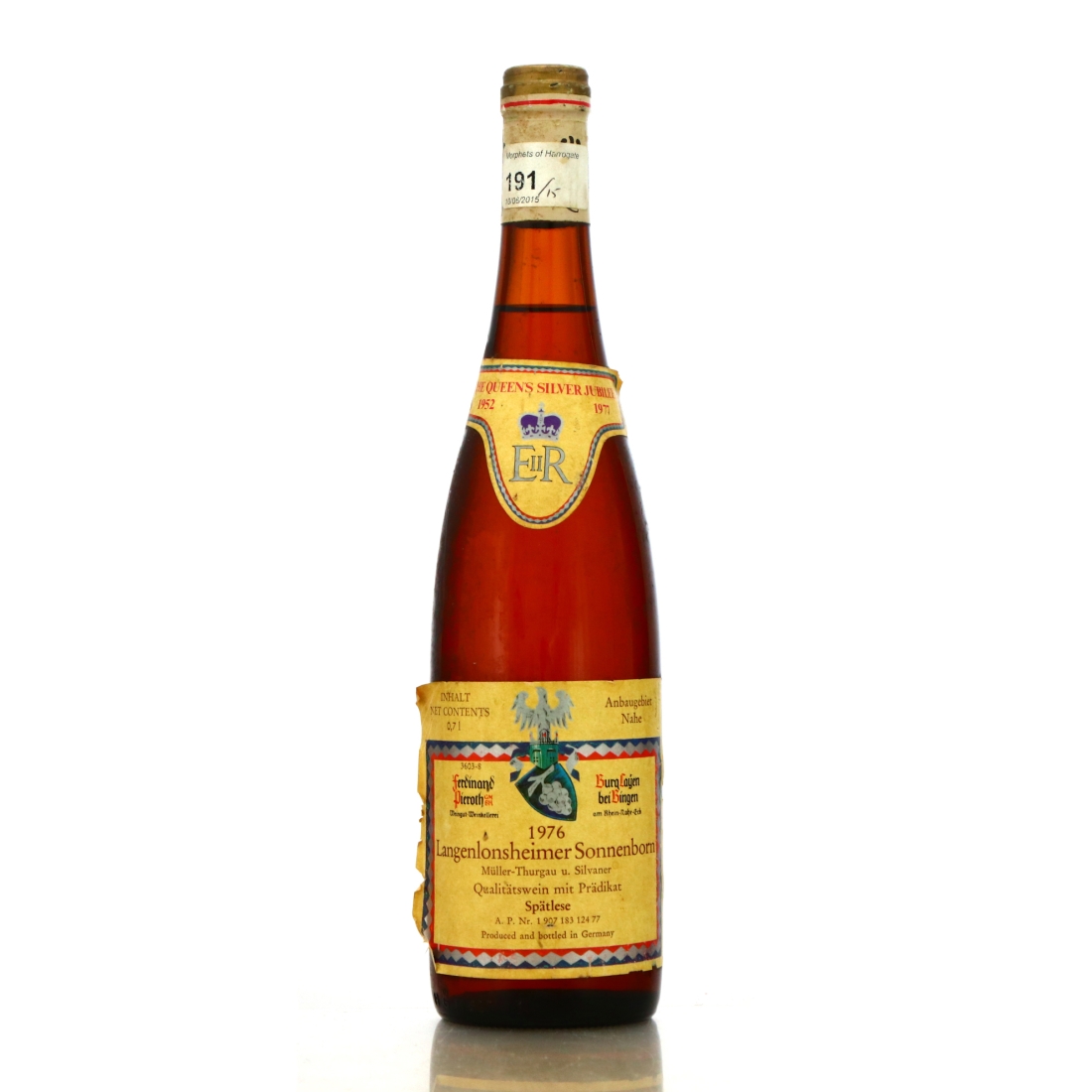Pieroth Langenlonsheimer Sonnenborn Muller-Thurgau u. Silvaner Spatlese 1976 Nahe