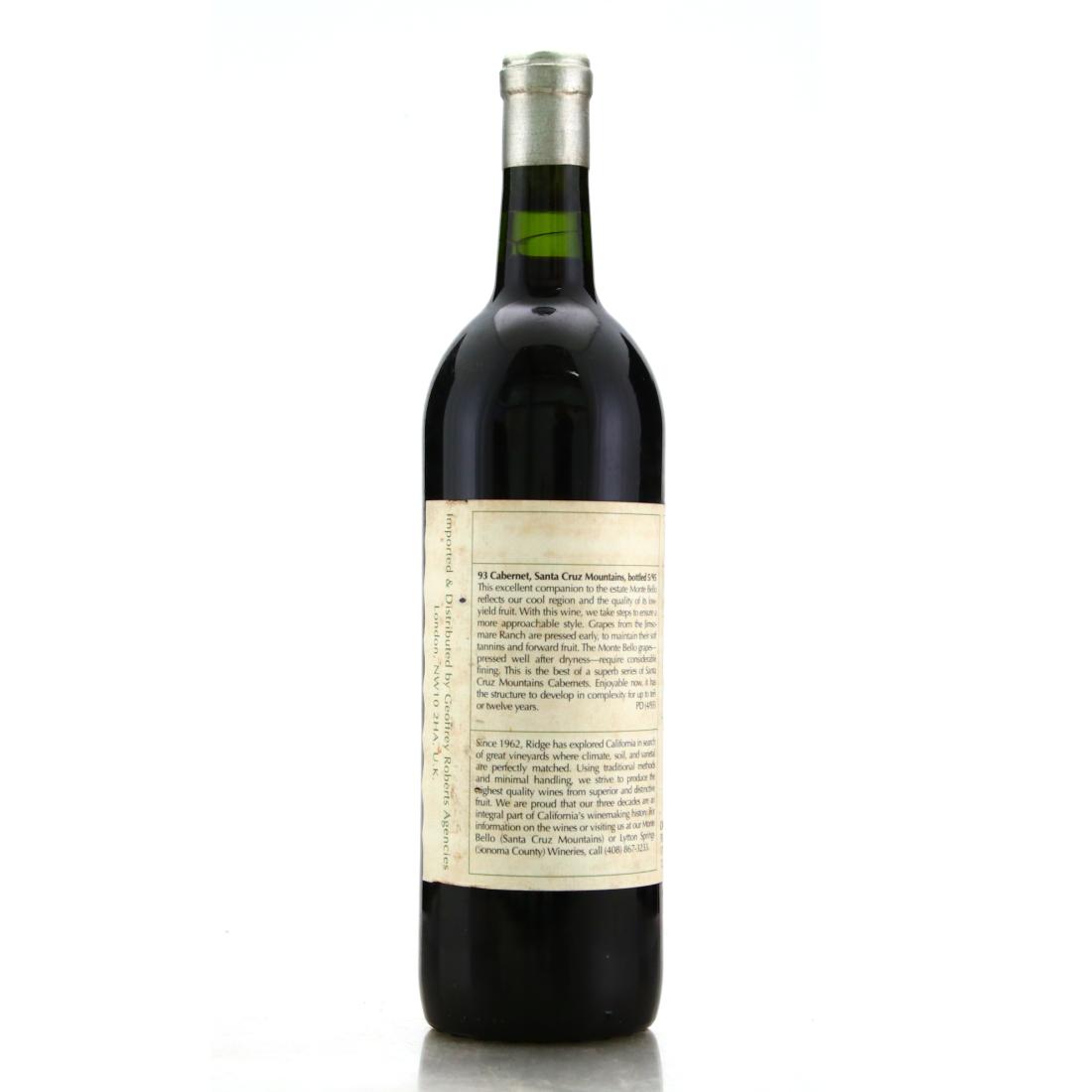Image for Ridge Cabernet 1993 Santa Cruz Mountains